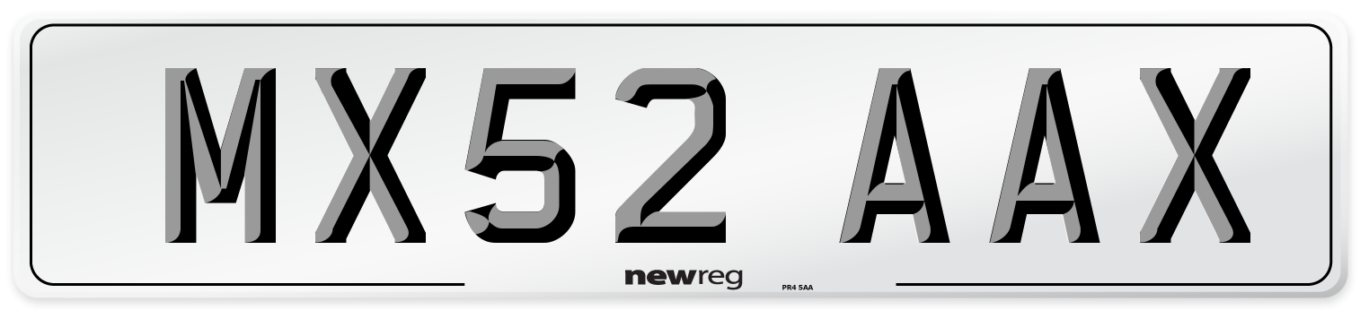 MX52 AAX Number Plate from New Reg